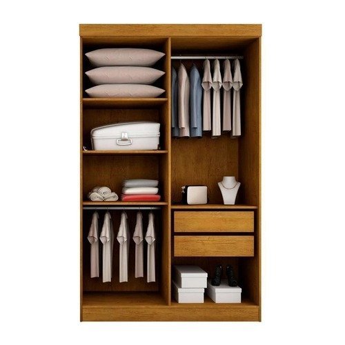 Guarda-Roupa Solteiro Malibu 4 pt Imbuia e Off White