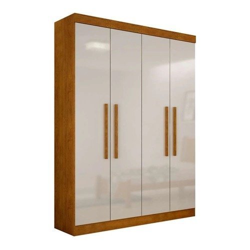 Guarda-Roupa Solteiro Malibu 4 pt Imbuia e Off White