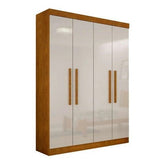 Guarda-Roupa Solteiro Malibu 4 pt Imbuia e Off White